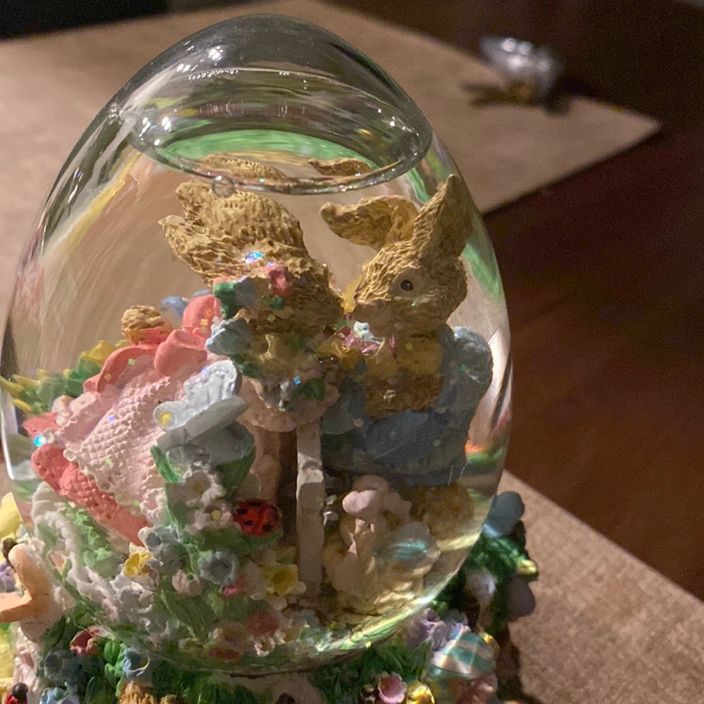 Bunny snow globe